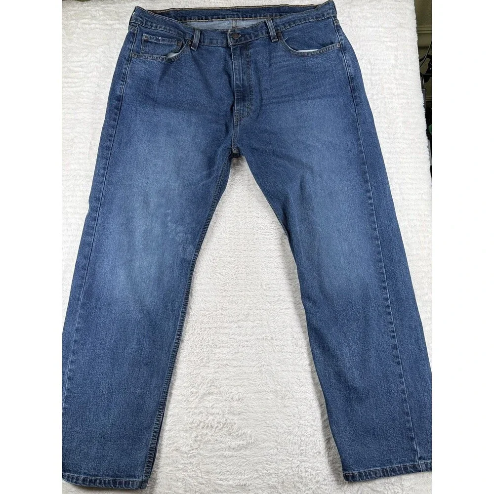 Levis 505 Blue Denim Mens Jeans Size 40x30 Med Dark Wash Jeans